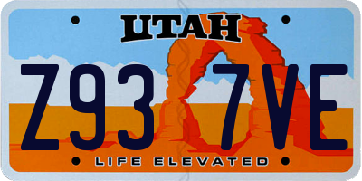 UT license plate Z937VE