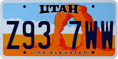 UT license plate Z937WW