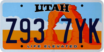 UT license plate Z937YK