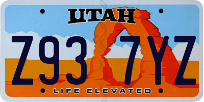 UT license plate Z937YZ
