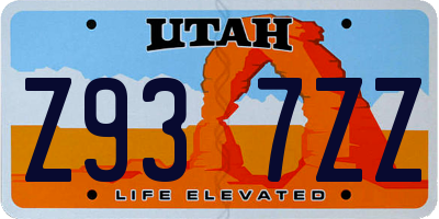 UT license plate Z937ZZ