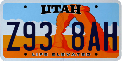 UT license plate Z938AH
