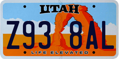 UT license plate Z938AL