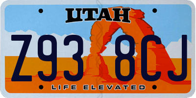 UT license plate Z938CJ