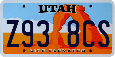 UT license plate Z938CS