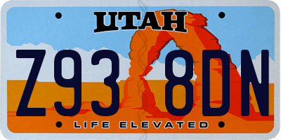 UT license plate Z938DN