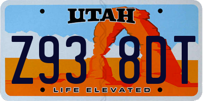 UT license plate Z938DT