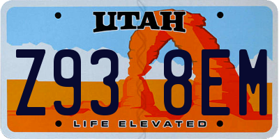 UT license plate Z938EM