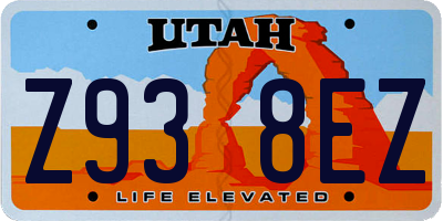 UT license plate Z938EZ