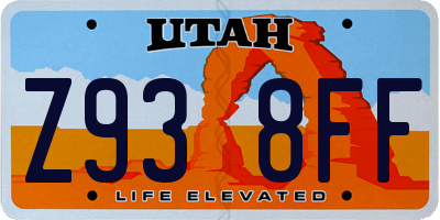 UT license plate Z938FF