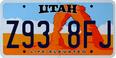 UT license plate Z938FJ