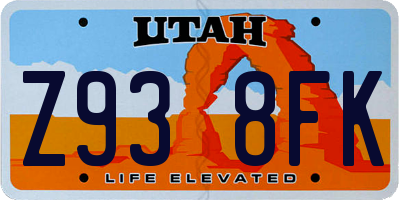 UT license plate Z938FK