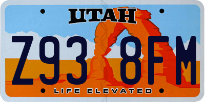 UT license plate Z938FM