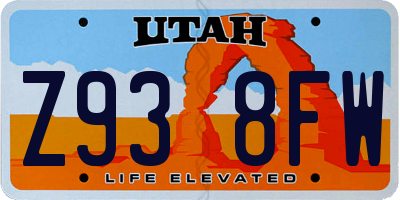 UT license plate Z938FW