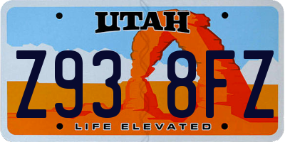UT license plate Z938FZ