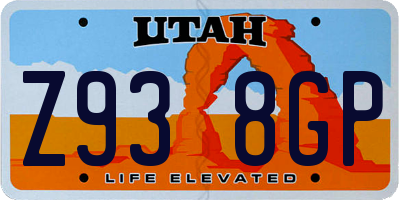 UT license plate Z938GP