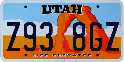 UT license plate Z938GZ