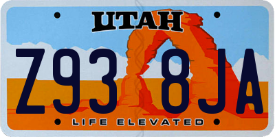 UT license plate Z938JA