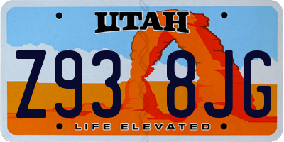 UT license plate Z938JG