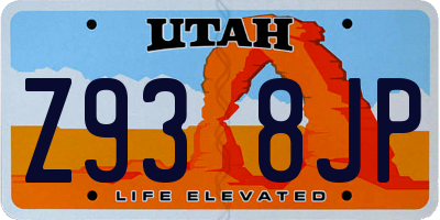 UT license plate Z938JP