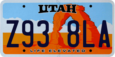 UT license plate Z938LA