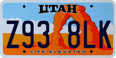 UT license plate Z938LK