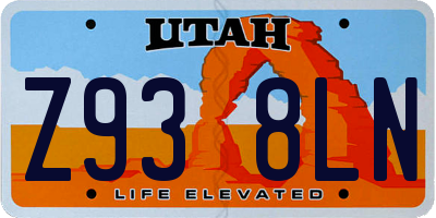 UT license plate Z938LN