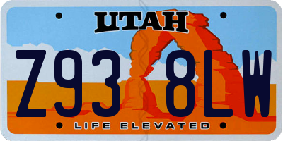 UT license plate Z938LW