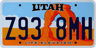 UT license plate Z938MH