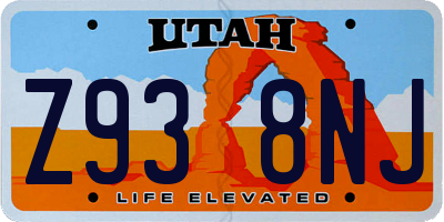 UT license plate Z938NJ