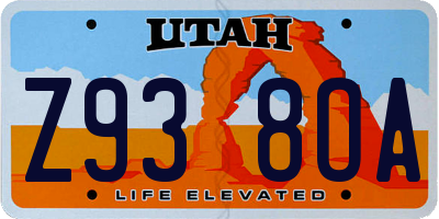 UT license plate Z938OA