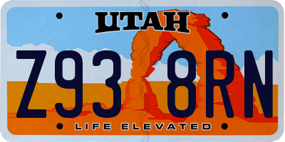 UT license plate Z938RN