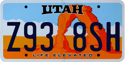 UT license plate Z938SH
