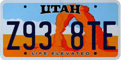 UT license plate Z938TE