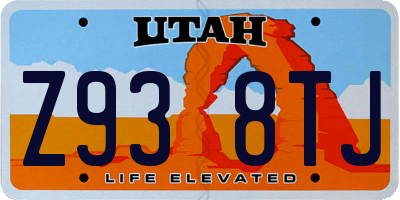 UT license plate Z938TJ