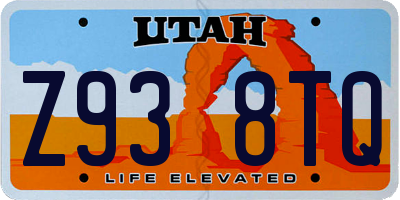 UT license plate Z938TQ
