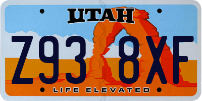 UT license plate Z938XF
