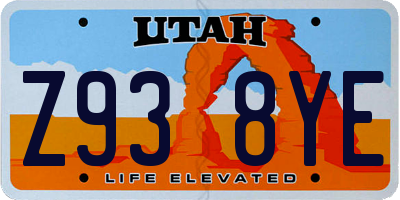 UT license plate Z938YE