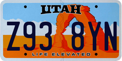 UT license plate Z938YN