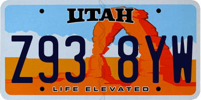 UT license plate Z938YW