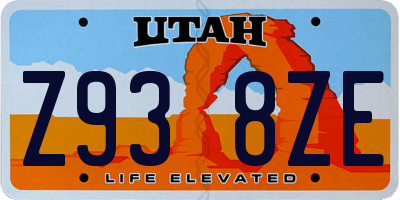 UT license plate Z938ZE