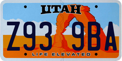 UT license plate Z939BA