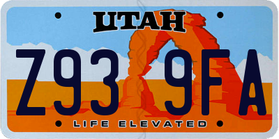 UT license plate Z939FA