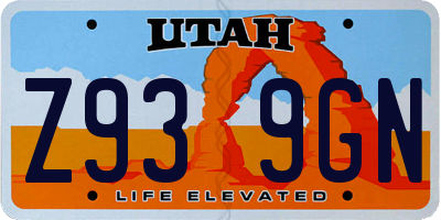 UT license plate Z939GN
