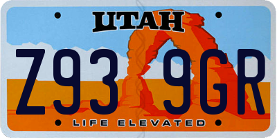 UT license plate Z939GR