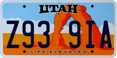UT license plate Z939IA