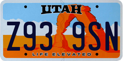 UT license plate Z939SN