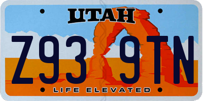 UT license plate Z939TN