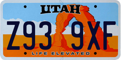 UT license plate Z939XF