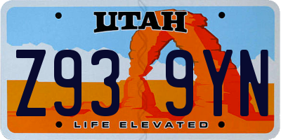 UT license plate Z939YN